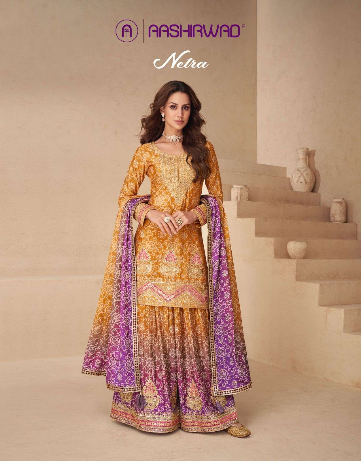 NETRA BY AASHIRWAD CREATION 10169 TO 10172 SERIES DESIGNER CHINON SILK DRESSES