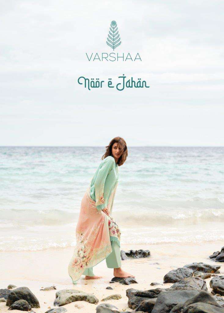 NOOR E JAHAN BY VARSHA 01 TO 04 SERIES VISCOSE MUSLIN FANCY DIGITAL PRINTED DRESSES