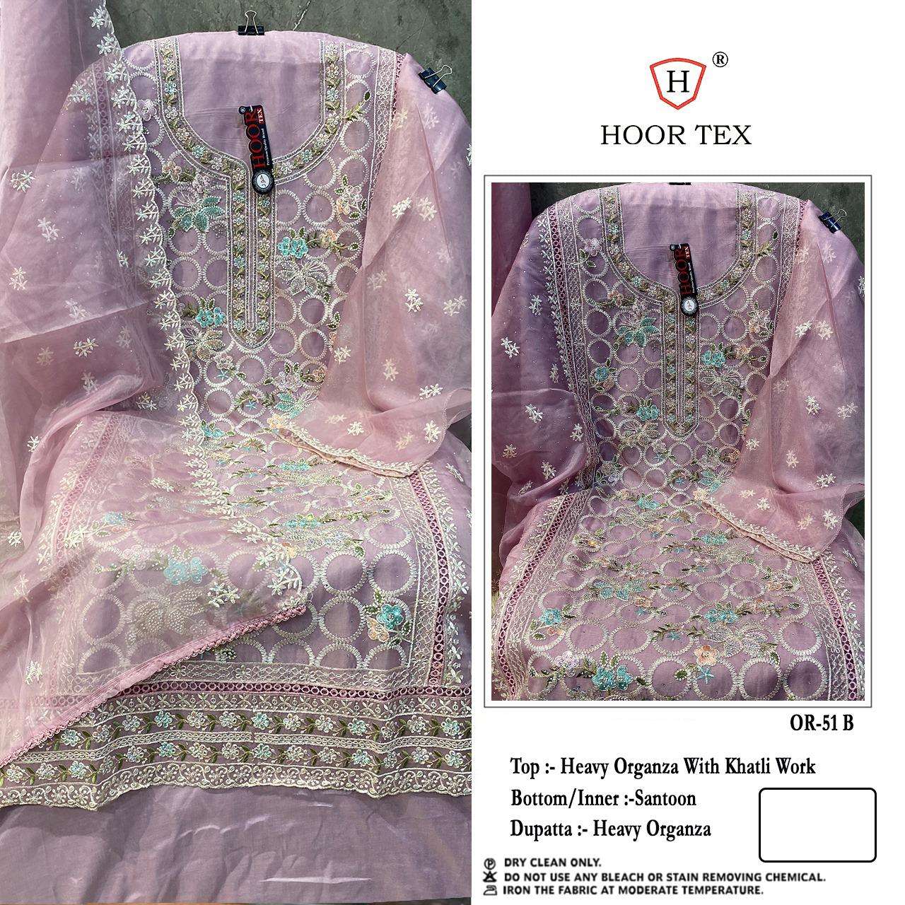 OR-51 COLOURS BY HOOR TEX DESIGNER ORGANZA EMBROIDERED PAKISTANI DRESSES