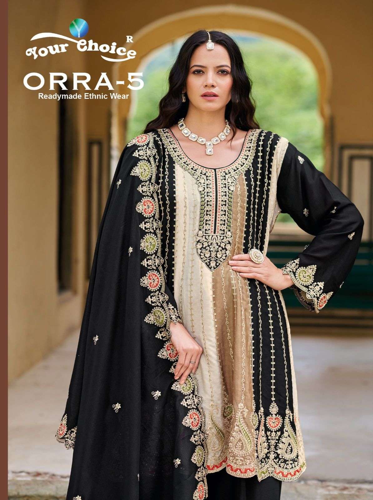 ORRA VOL-5 BY YOUR CHOICE 5001 TO 5003 SERIES HEAVY CHINON EMBROIDERY DRESSES