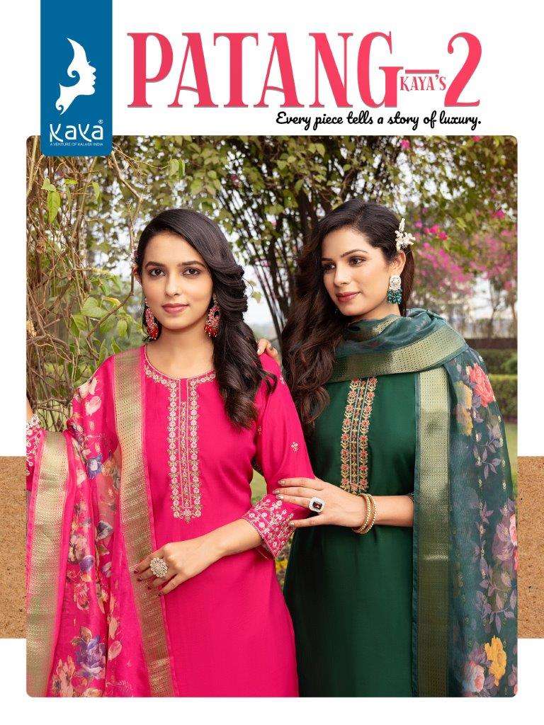 PATANG VOL-02 BY KAYA 01 TO 08 SERIES DESIGNER VICHITRA SILK PRINTED DRESSES