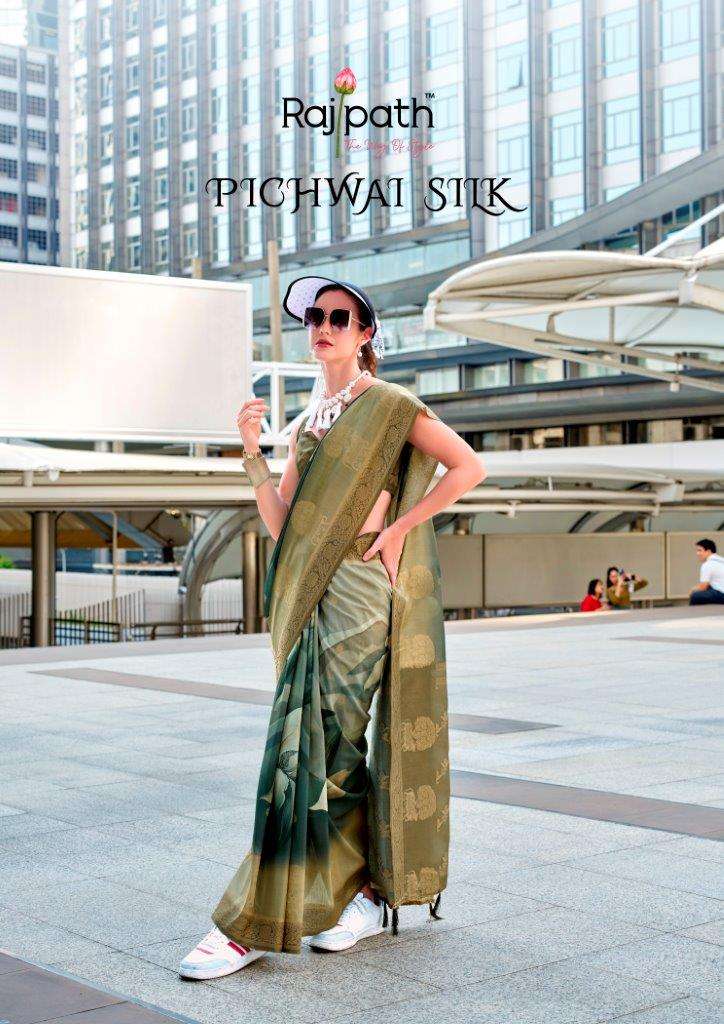 PICHWAI SILK BY RAJPATH 155 TO 162 SERIES PURE HANDLOOM MUSHROOM SILK SAREES