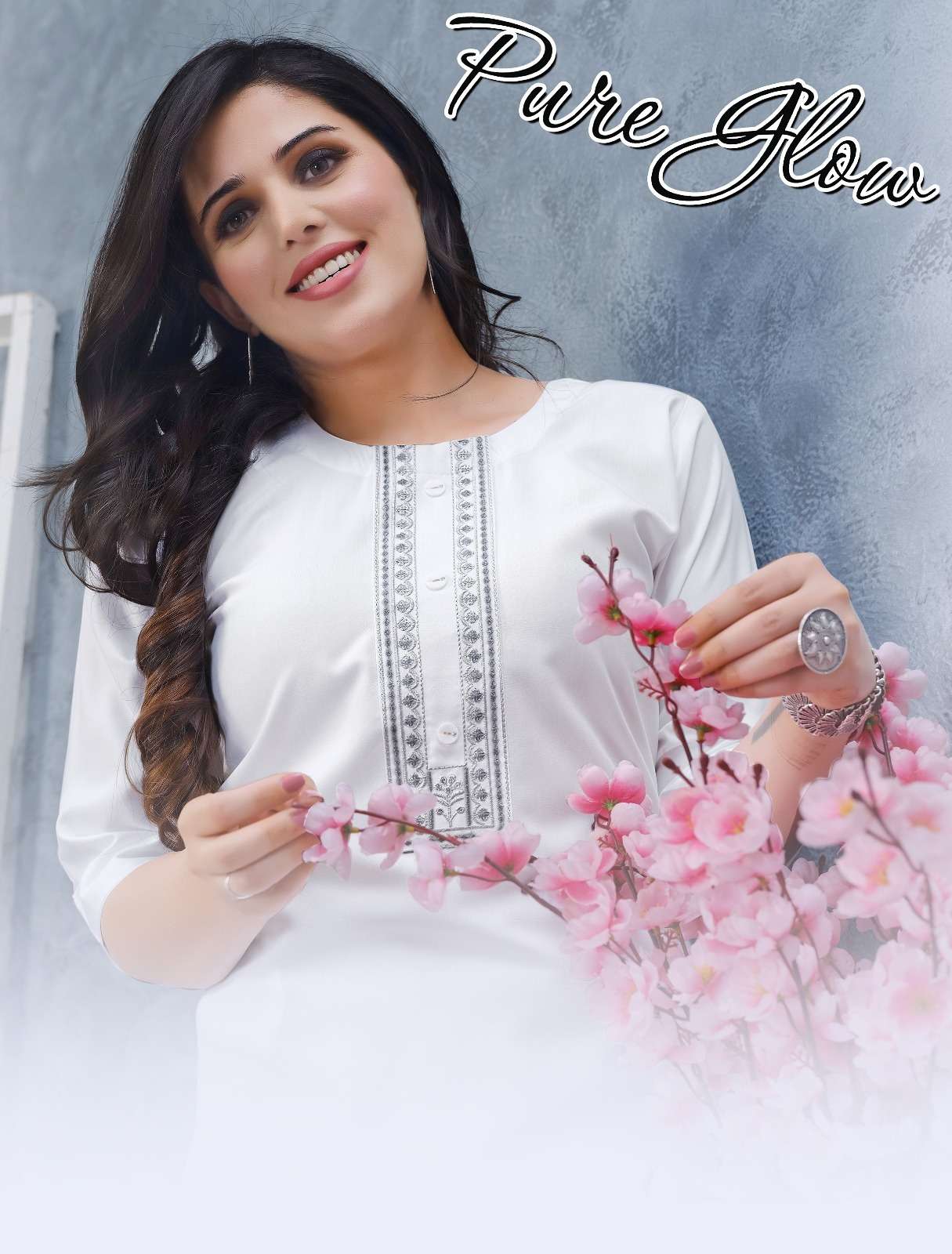 PURE GLOW VOL-01 BY ASLIWHOLESALE DESIGNER FACNY RAYON PRINT KURTIS