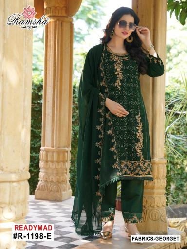 R-1198 NX COLOURS BY RAMSHA HEAVY EMBROIDERED GEORGETTE PAKISTANI DRESSES