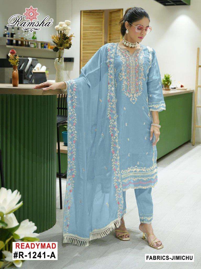 R-1241 COLOURS BY RAMSHA HEAVY EMBROIDERED JIMMY CHU PAKISTANI DRESSES