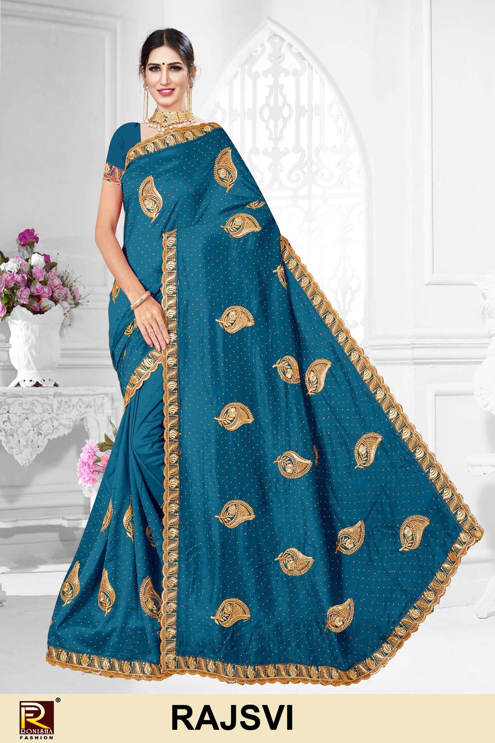 RAJSVI BY RONISHA FASHION PURE VICHITRA EMBROIDERY SAREES