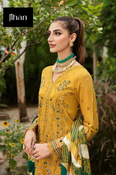 RIWAYAT 3464 BY JIHAN DESIGNER PURE HEAVY LAWN RAYON EMBROIDERY DRESSES