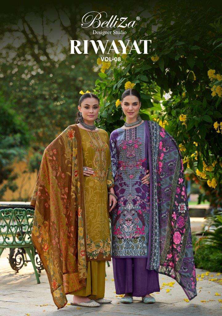 RIWAYAT VOL-08 BY BELLIZA 997-001 TO 997-008 SERIES VISCOSE RAYON DIGITAL PRINT DRESSES