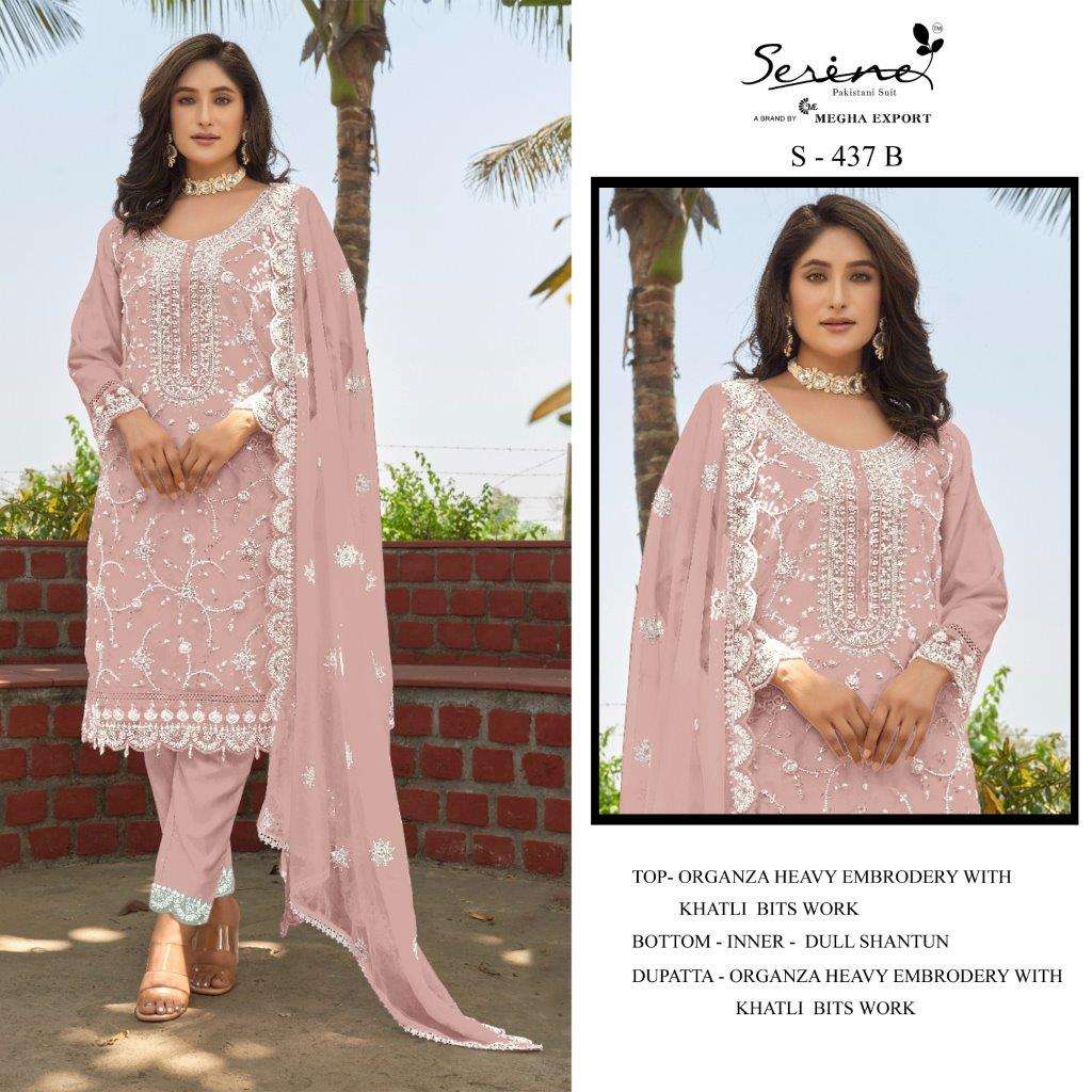 S-437 COLOURS BY SERENE DESIGNER ORGANZA EMBROIDERY PAKISTANI DRESSES