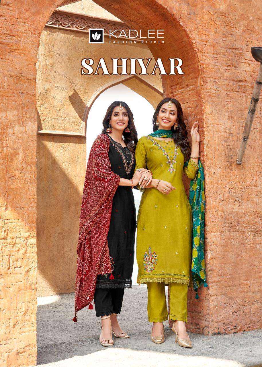 SAHIYAR BY KADLEE 1001 TO 1004 SERIES FANCY VISCOSE WEAVING PRINT DRESSES