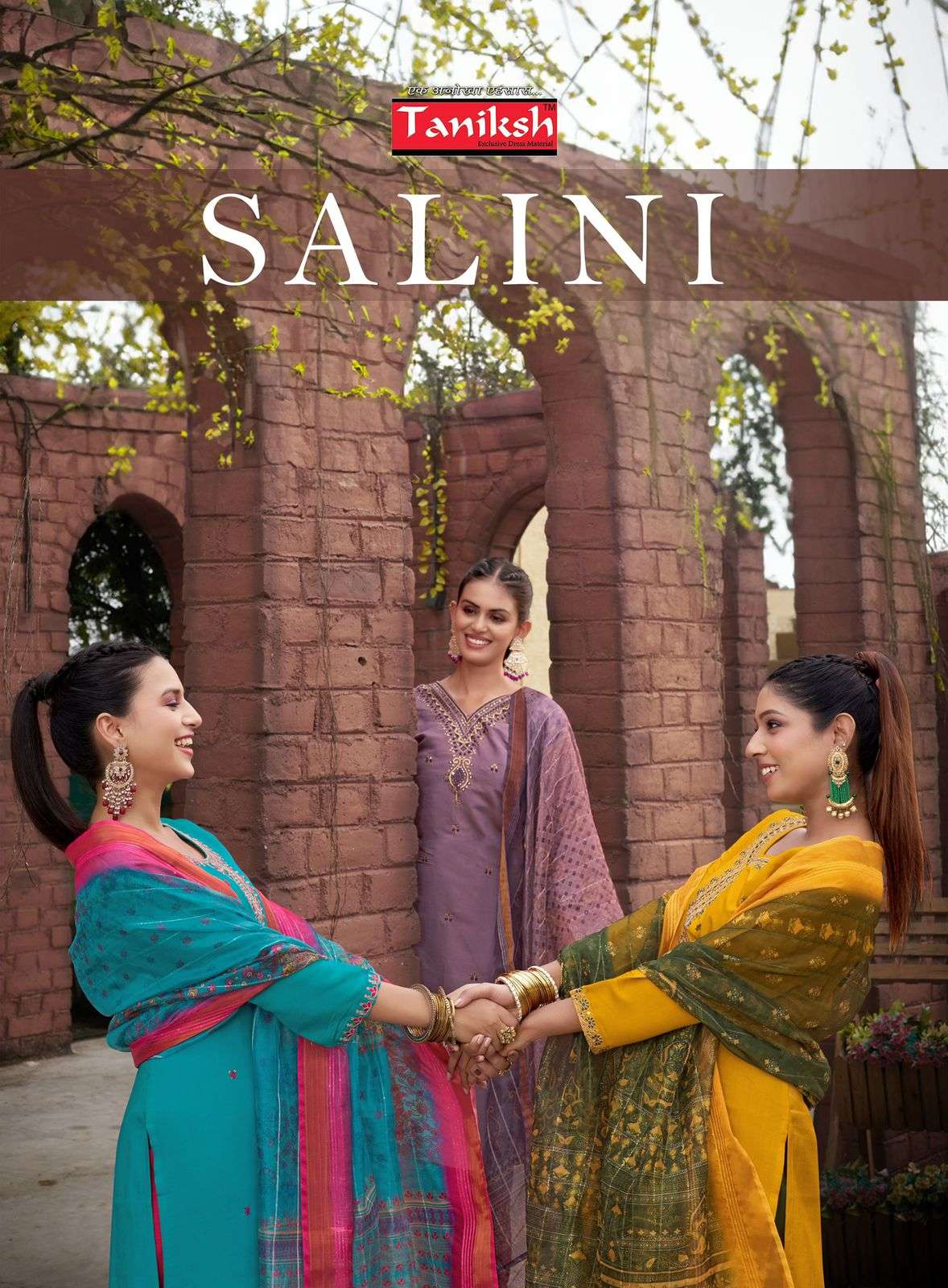 SALINI VOL-01 BY TANIKSH 1001 TO 1008 SERIES DESIGNER FANCY STITCHED DRESSES