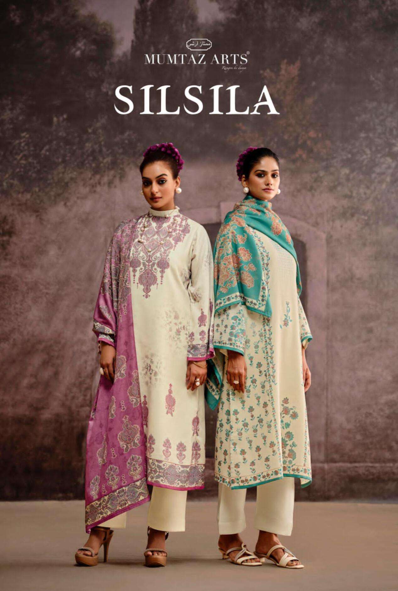 SILSILA BY MUMTAZ ARTS 1001 TO 1005 SERIES VISCOSE PASHMINA EMBROIDERY DRESSES