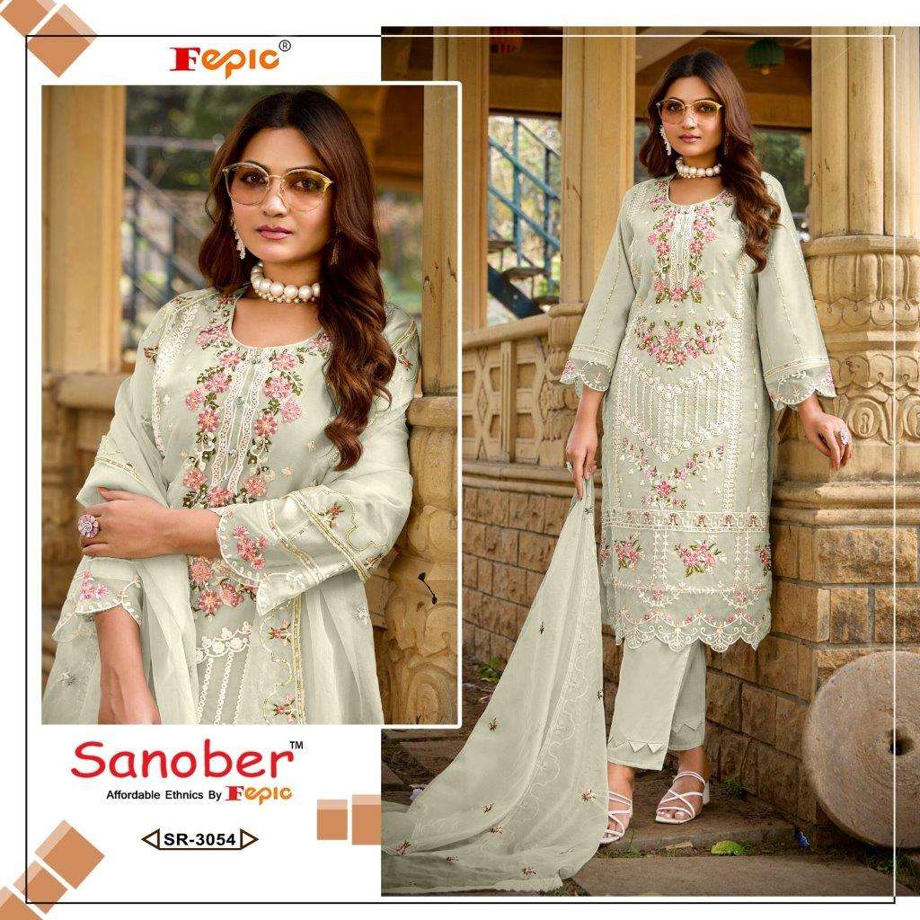 SR-3054 COLOURS BY FEPIC DESIGNER ORGANZA EMBROIDERED PAKISTANI DRESSES