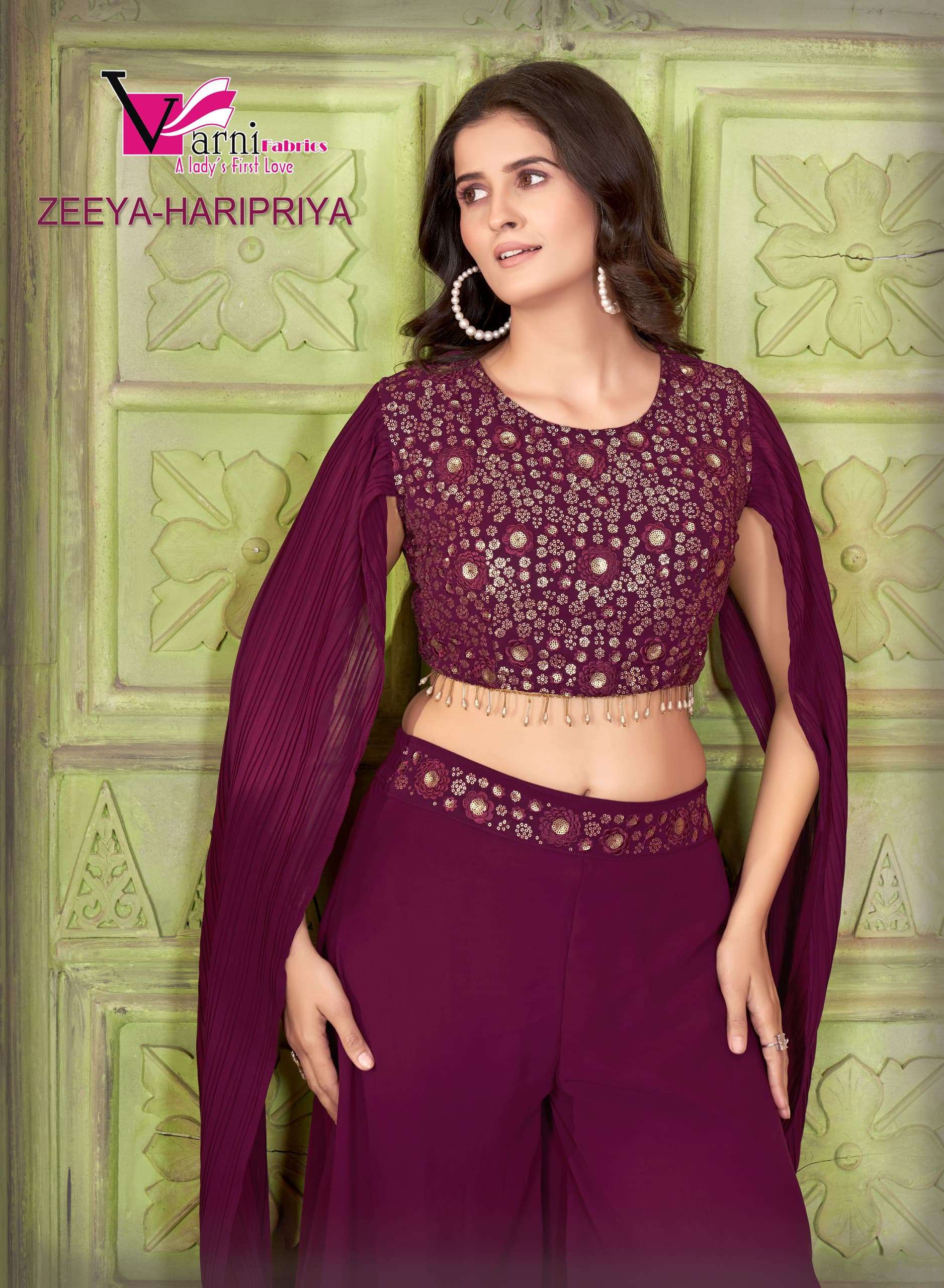 ZEEYA-HARIPRIYA BY VARNI FABRICS 2402 SERIES PURE BLOOMING GEOREGETTE EMBROIDERY DRESS