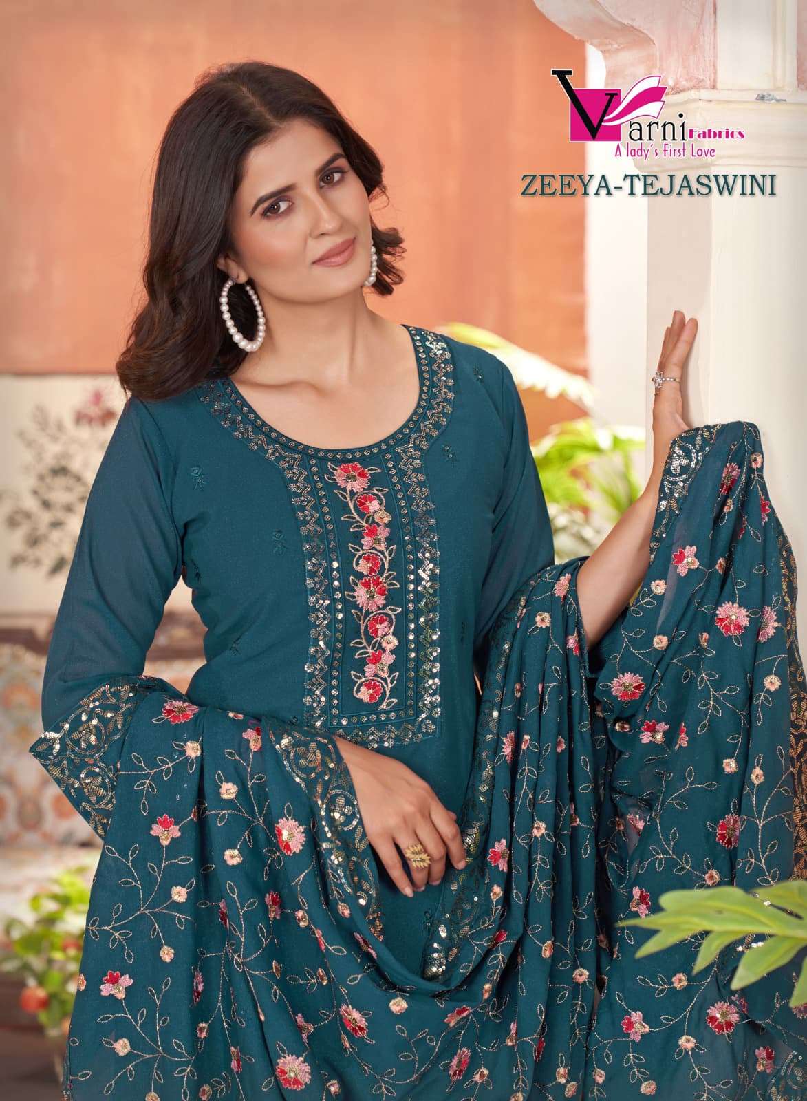 ZEEYA-TEJSWINI BY VARNI FABRIC 2601 TO 2604 SERIES PURE STAR GEORGETTE EMBOIDERY DRESSES