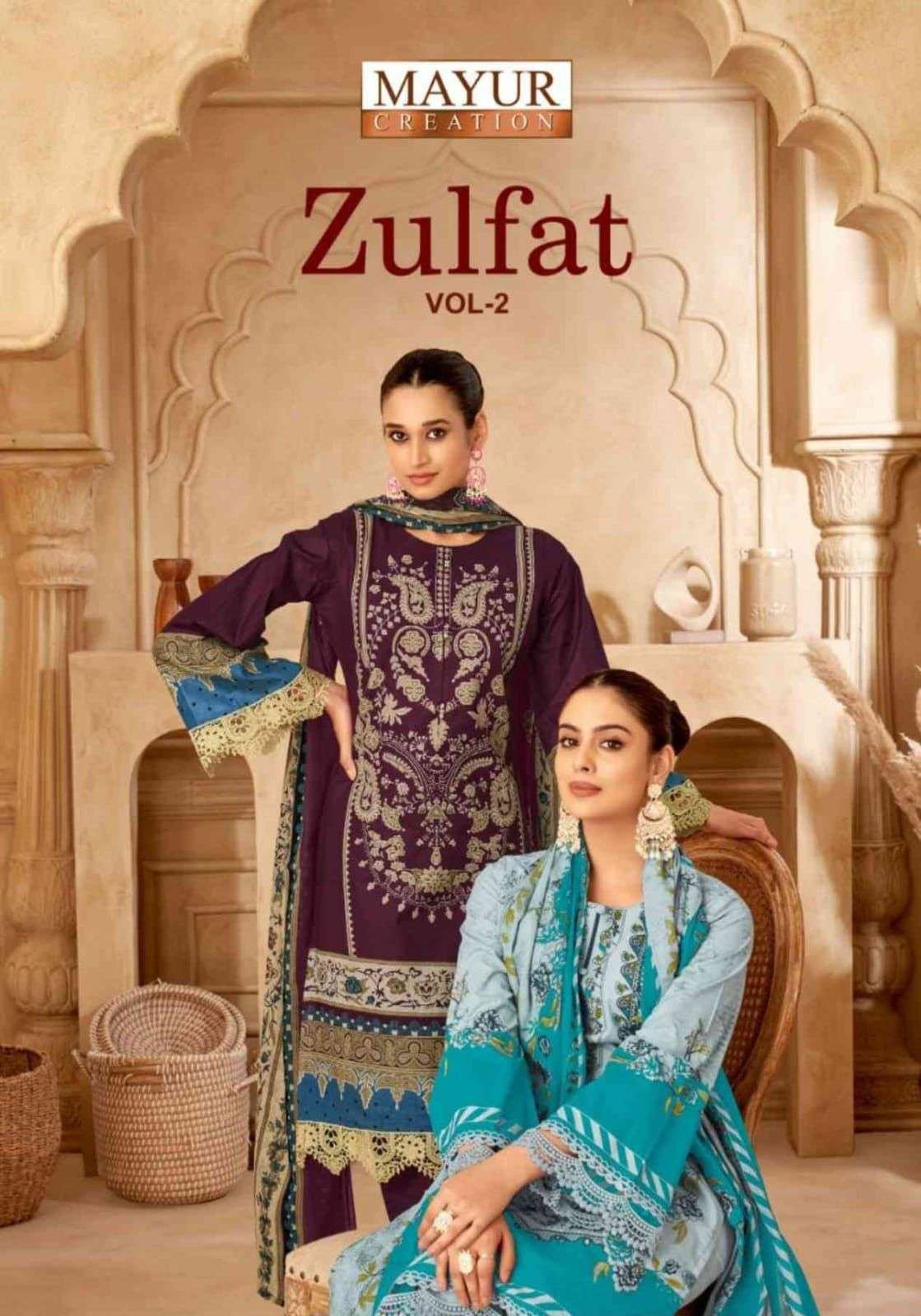 ZULFAT VOL-02 BY MAYUR CREATION 1001 TO 1008 SERIES COTTON PRINT DRESSES