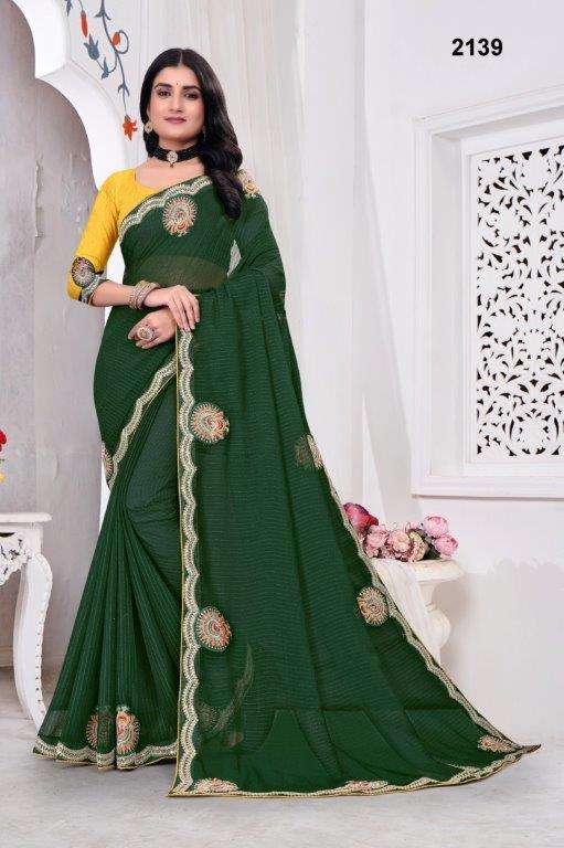 2139 COLOUR BY ASLIWHOLESALE DESIGNER PURE FANCY EMBROIDERY SAREES 