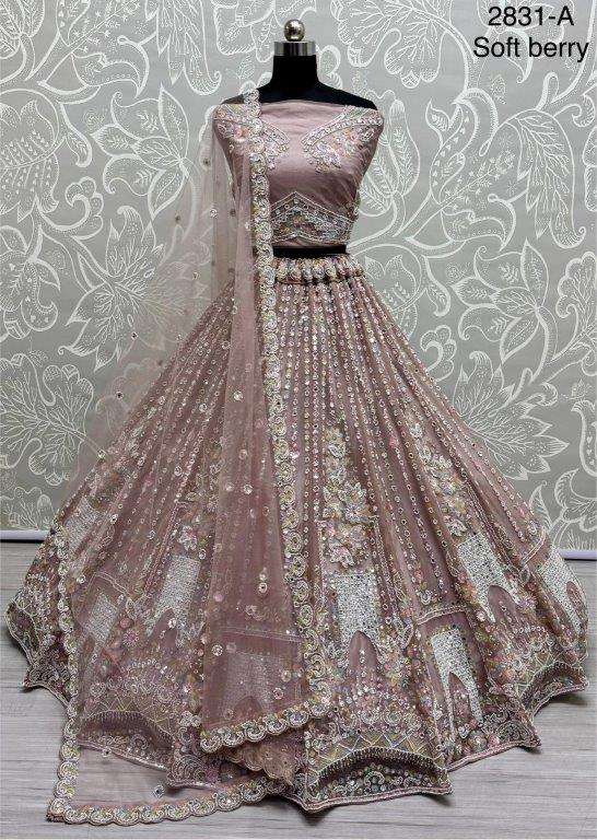 2831 HIT COLOUR NX BY ASLIWHOLESALE DESIGNER PURE HEAVY NET LEHENGHAS