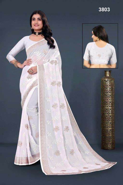 3803 COLOUR NX BY ASLIWHOLESALE DESIGNER PURE GEORGTTE SAREES 