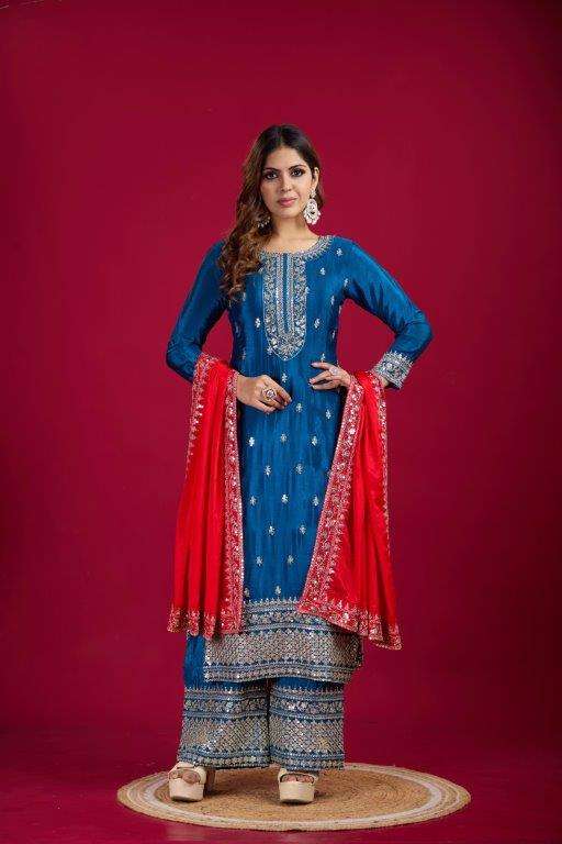 5140 HIT COLOUR NX BY ASLIWHOLESALE DESIGNER PURE CHINON SILK EMBROIDERY DRESSES