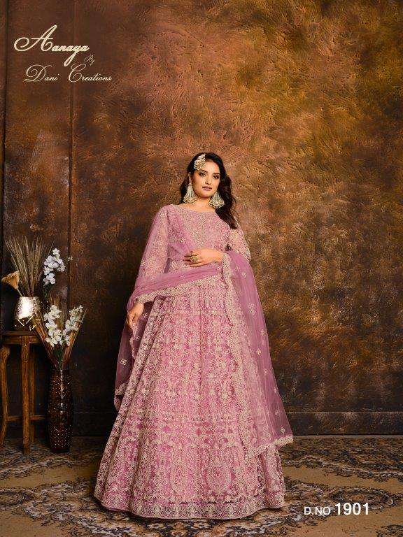 AANAYA VOL-119 BY DANI CREATION 1901 TO 1904 SERIES DESINGER NET EMBROIDERY DRESSES-00274