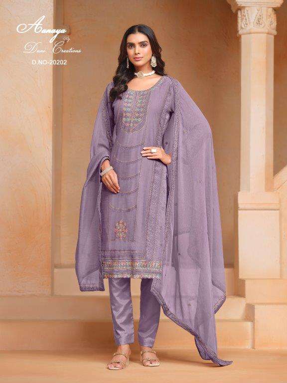 AANAYA VOL-202 BY DANI CREATION PURE ORGANZA CHIFFON DRESSES-00274