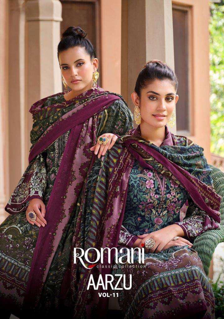 AARZU VOL-11 BY ROMANI 1094-001 TO 1094-008 SERIES COTTON WORK DRESSES