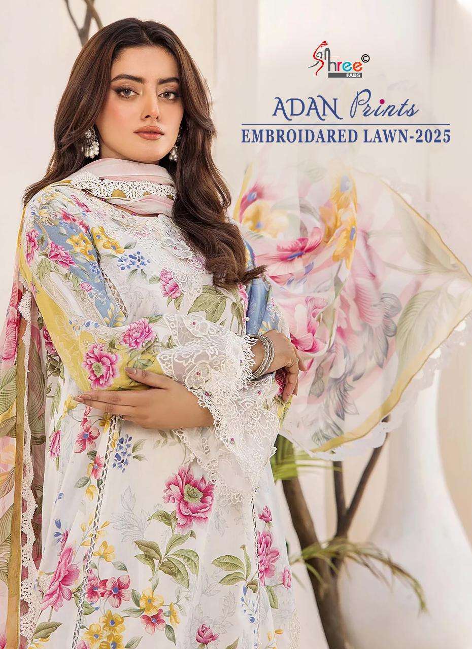 ADAN PRINTS EMBROIDERED 2025 BY SHREE FABS 3756 TO 3762 SERIES COTTON DRESSES