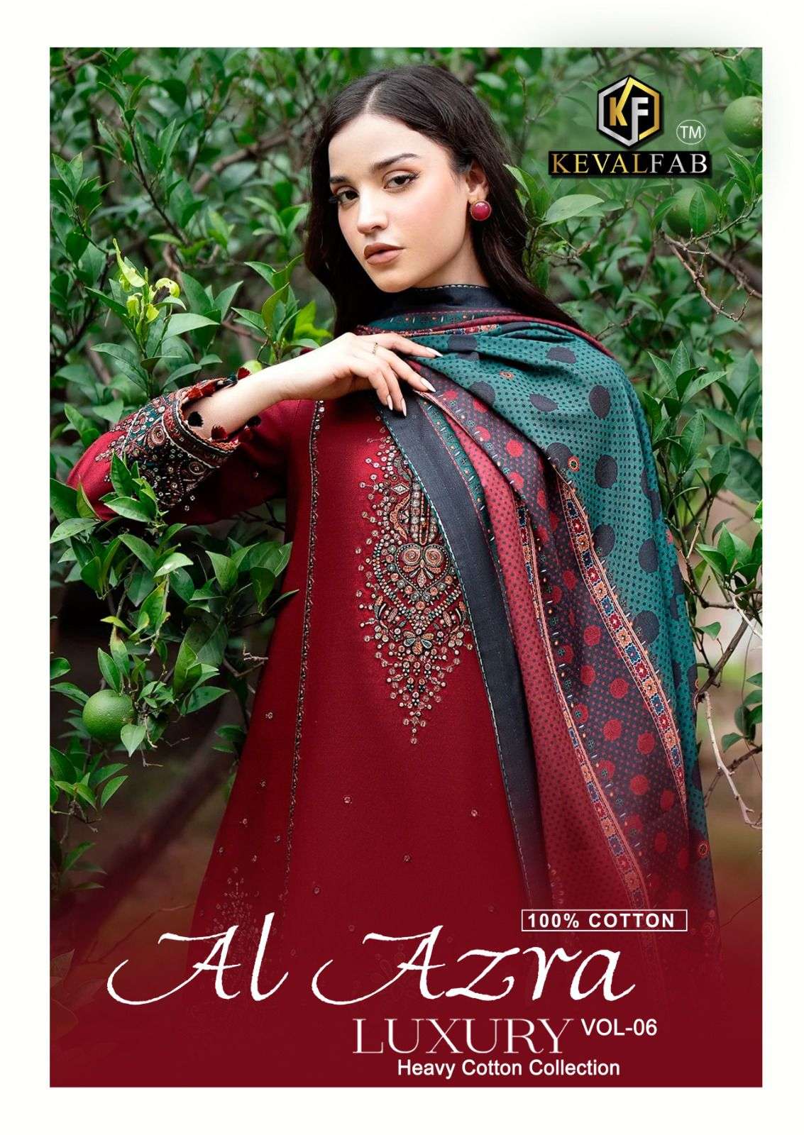 AL AZARA VOL-6 BY KEVAL FAB 6001 TO 6006 SERIES HEAVY COTTON PRINT DRESSES