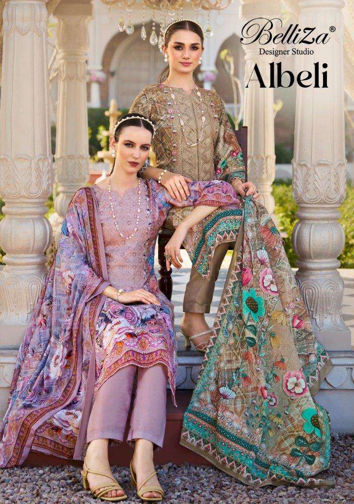 ALBELI VOL-01 BY BELLIZA 1035-001 TO 1035-006 SERIES COTTON DIGITAL PRINT DRESSES