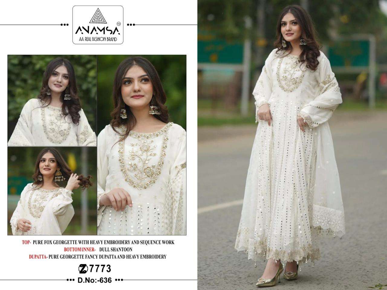 ANAMSA 636 BY ANAMSA DESIGNER PURE HEAVY FAUX GEORGETTE PAKISTANI DRESS