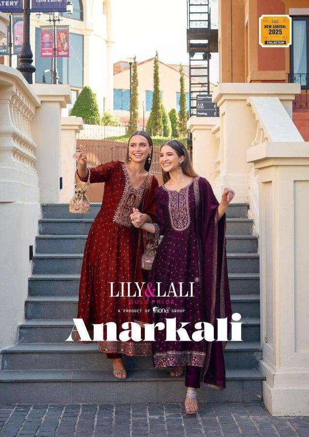 ANARKALI BY LILY AND LALI 24701 TO 24706 SERIES HANDWORK VICHITRA SILK DRESSES