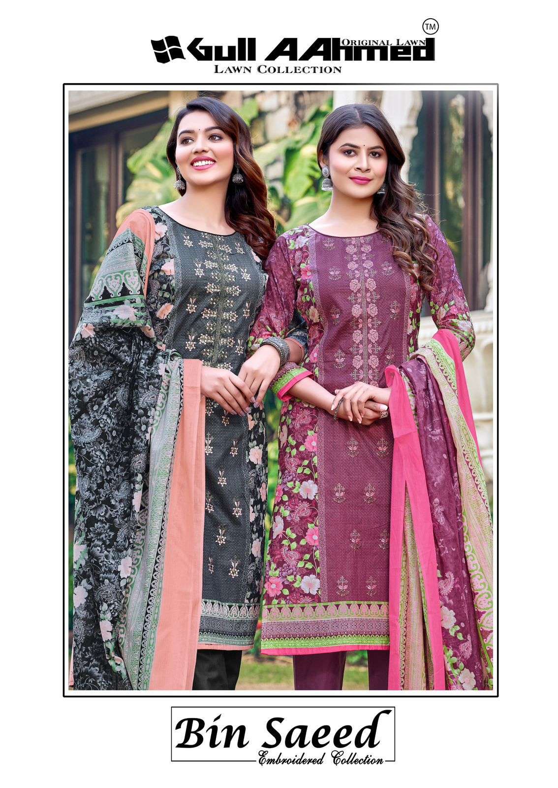 BIN SAEED VOL-6 BY GULL AAHMED 6001 TO 6006 SERIES LAWN COTTON PRINTED DRESSES