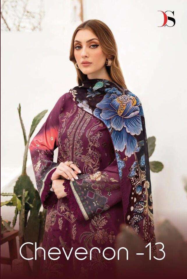 CHEVERON VOL-13 BY DEEPSY SUITS 9041 TO 9046 SERIES COTTON PAKISTANI DRESSES