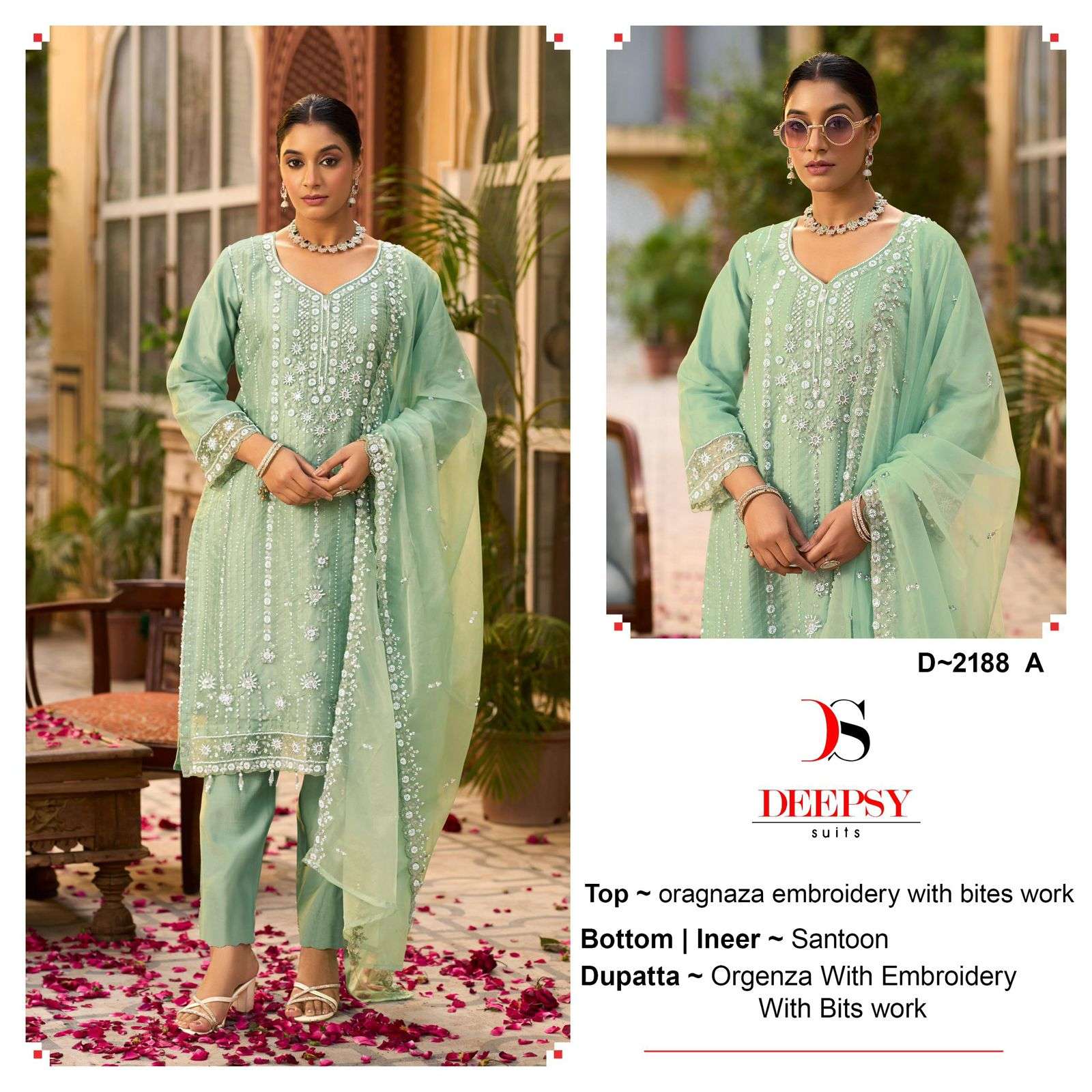 D-2188 COLOURS BY DEEPSY SUITS HEAVY ORGANZA EMBROIDERY PAKISTANI DRESSES