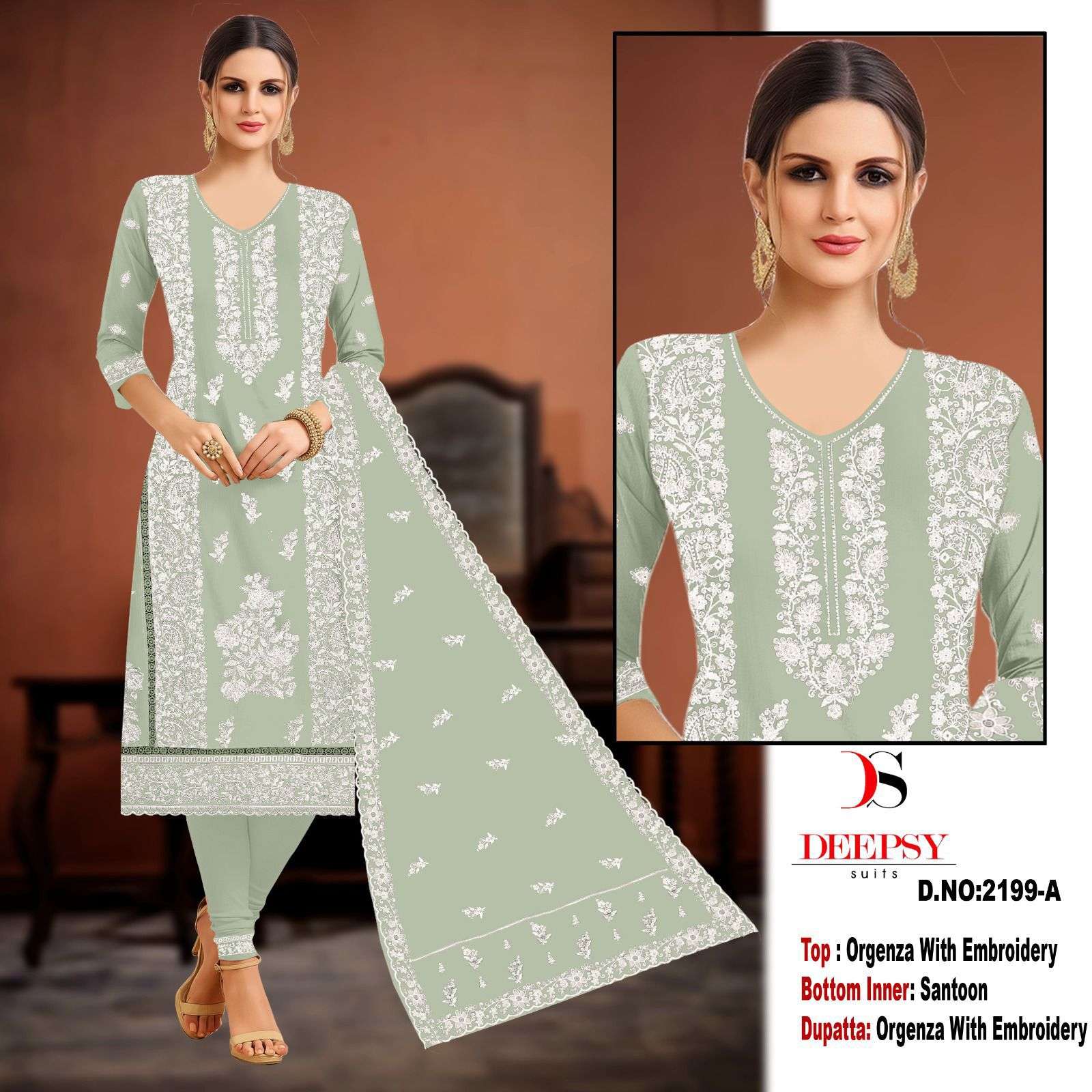 D-2199 COLOURS BY DEEPSY SUITS HEAVY ORGANZA EMBROIDERY PAKISTANI DRESSES