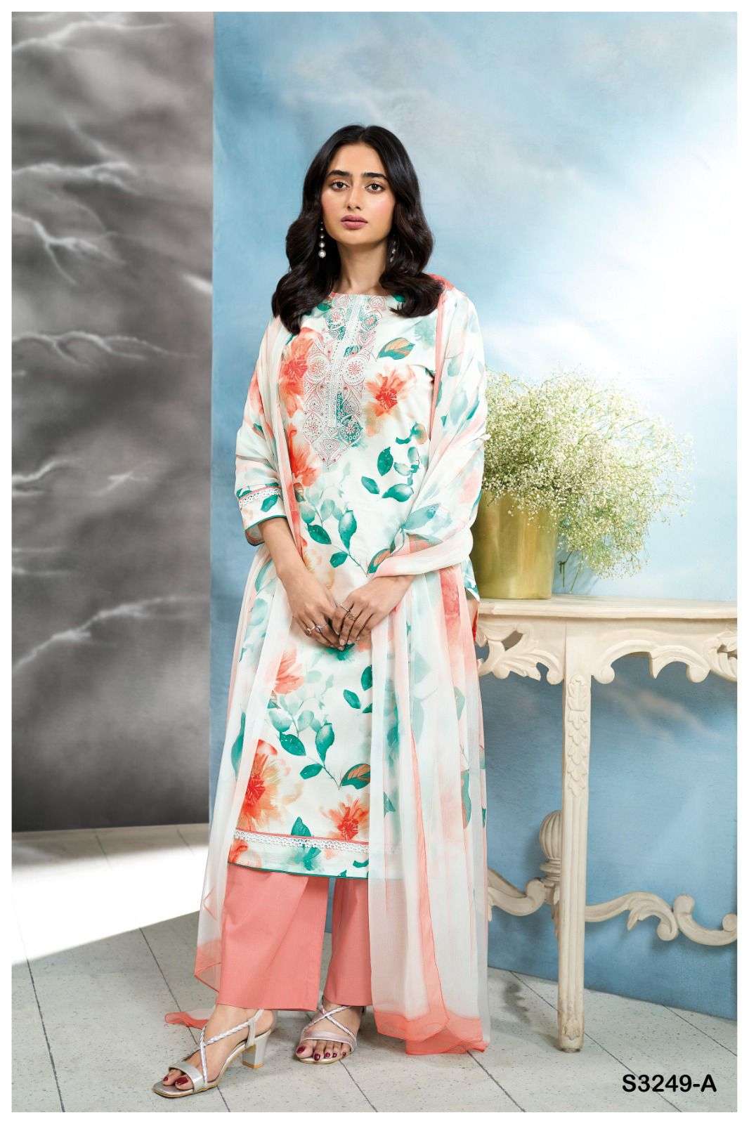 ELDANA BY GANGA FASHION S3249-A TO S3249-C SEIRES PURE COTTON PRINT DRESSES