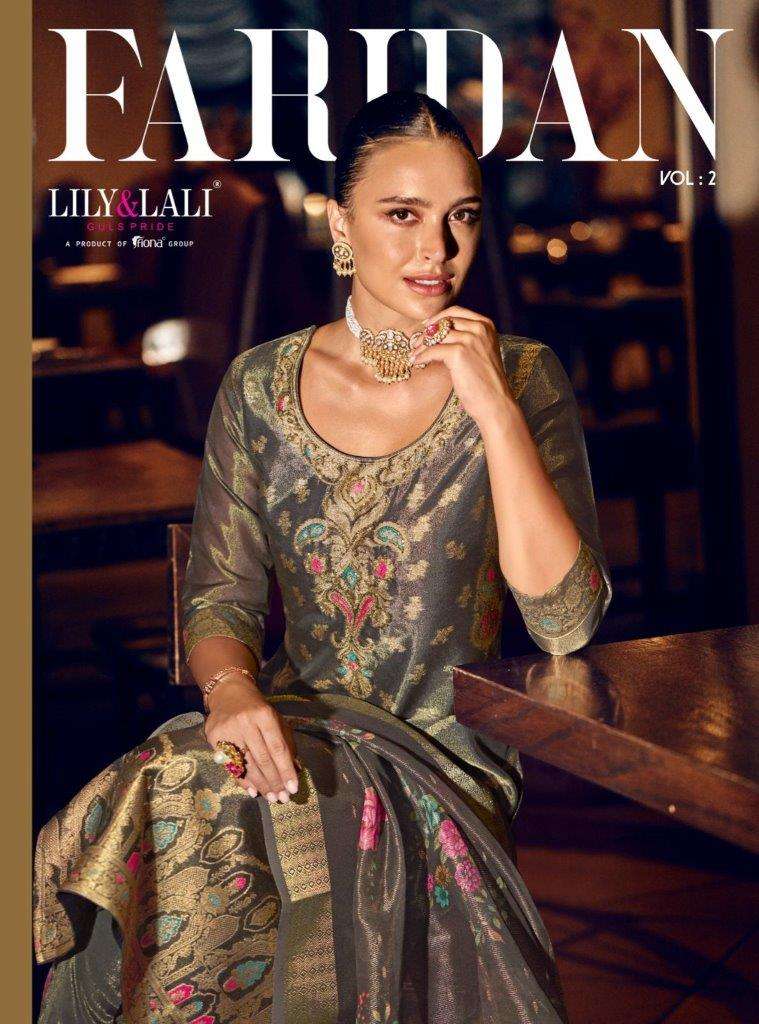 FARIDAN VOL-02 BY LILY AND LALI 24301 TO 24306 SERIES HANDWORK BANARASI SILK DRESSES