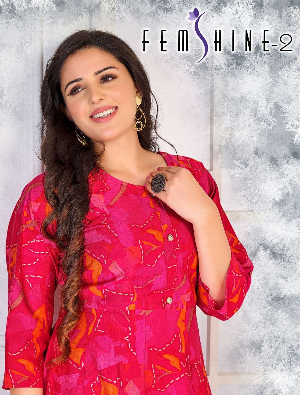 FEMSHINE-2 BY ASLIWHOLESALE DESIGNER PURE 14KG RAYON PRINTED KURTIS