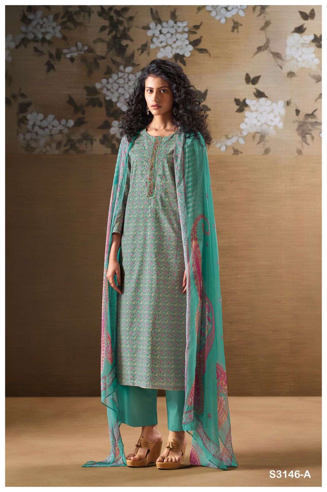 GINAYA BY GANGA FASHION S3146-A TO S3146-D SERIES PURE COTTON PRINTED DRESSES