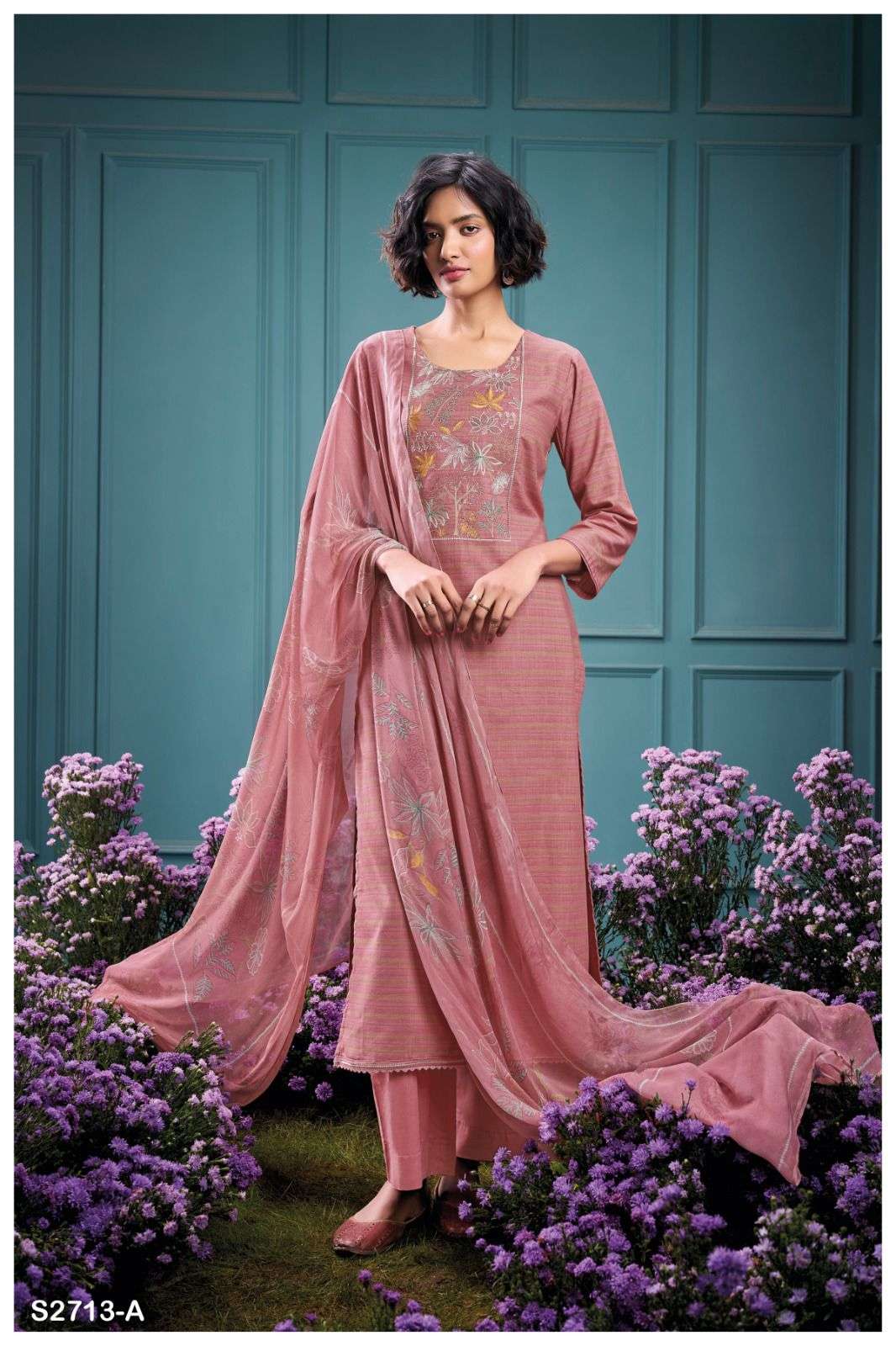 GISMA BY GANGA FASHION S2731-A TO S2731-D SERIES PURE COTTON EMBROIDERY DRESSES