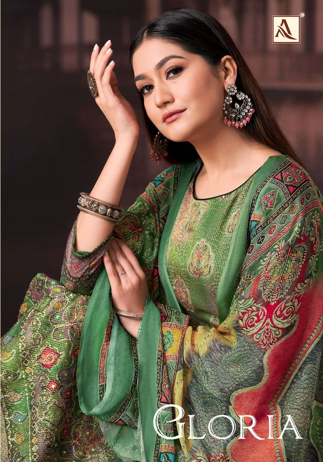 GLORIA BY ALOK SUIT 240-001 TO 240-004 SERIES VISCOSE PRINTED DRESSES