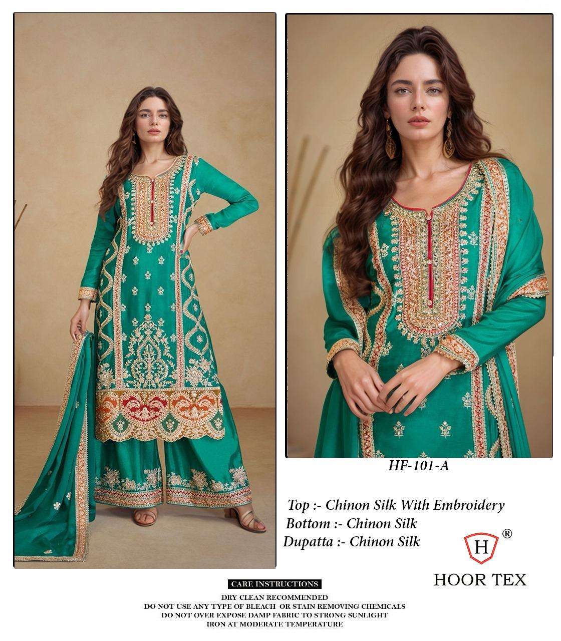 HF-101 COLOURS BY HOOR TEX DESIGNER CHINON EMBROIDERED PAKISTANI DRESSES