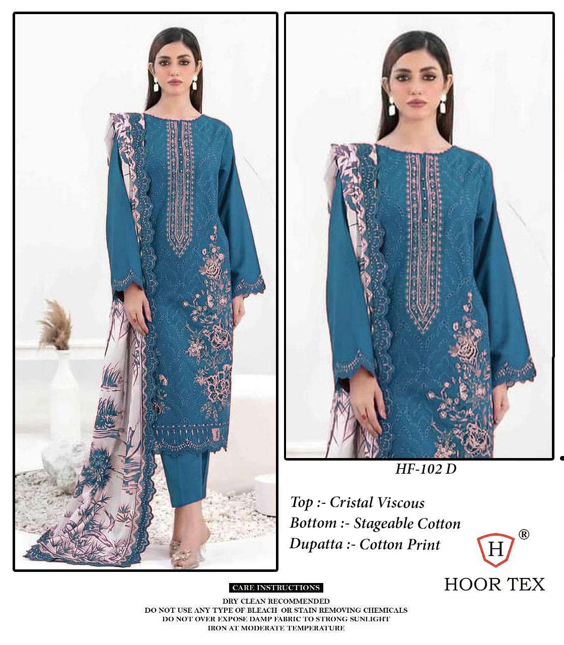 HF-102 COLOURS BY HOOR TEX DESIGNER VISCOSE EMBROIDERED PAKISTANI DRESSES