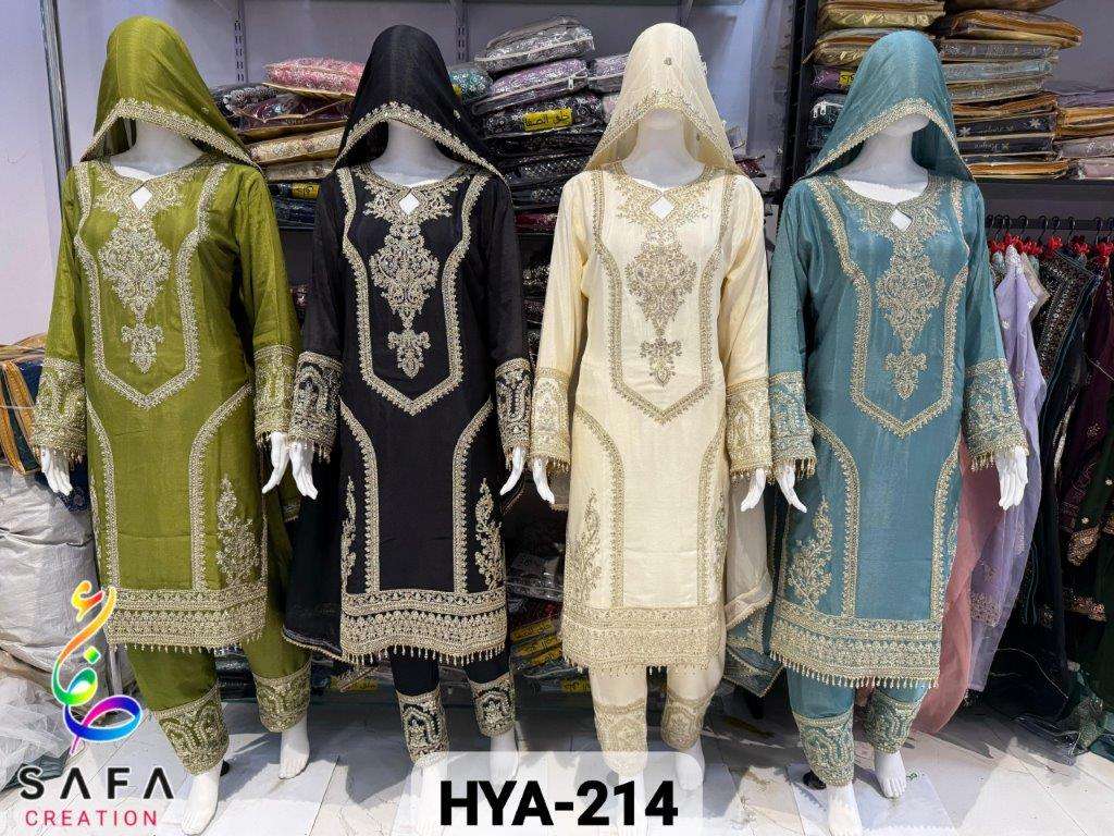 HYA-214 COLOURS BY SAFA CREATION PURE CHINON PAKISTANI DRESSES