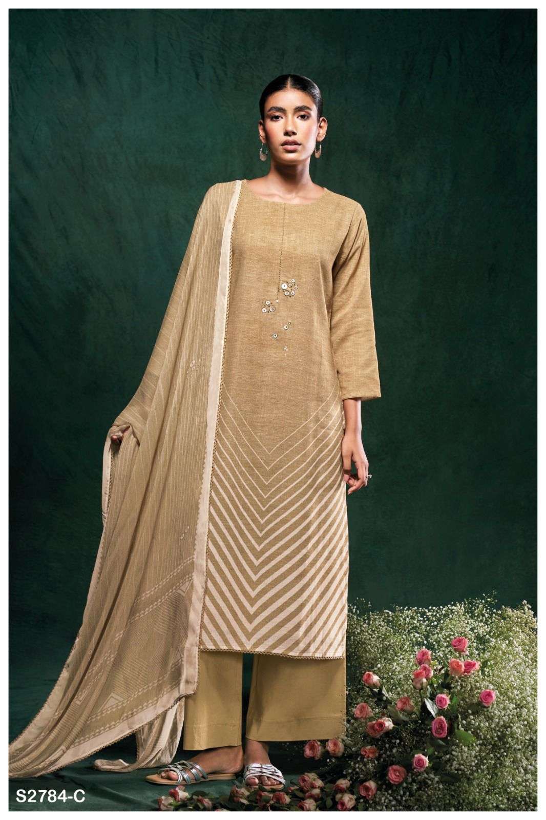 JAGRATI BY GANGA FASHION S2787-A TO S2784-D SEIRES PURE COTTON LINEN PRINT DRESSES