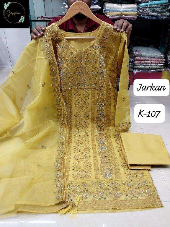 K-107 SERIES BY SAPPHIRE DESIGNER PURE ORGANZA EMBROIDERY PAKISTANI DRESSES 