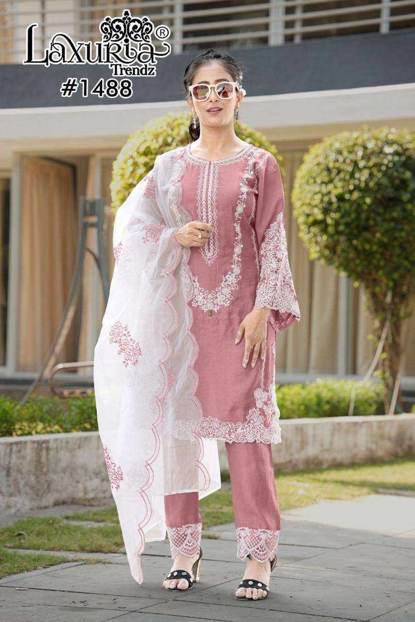 LAXURIA 1488 BY LAXURIA TRENDZ HEAVY DESIGNER VELOUR SLUB FANCY DRESSES