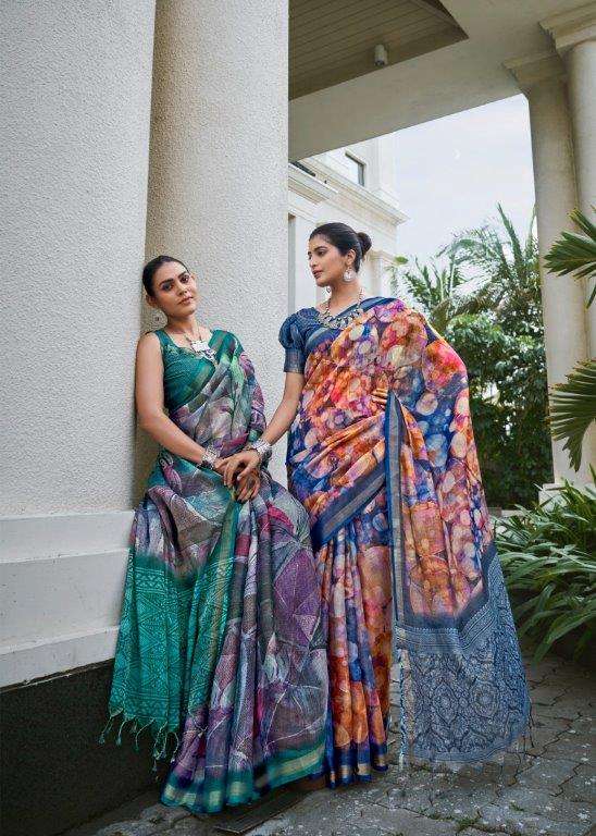 LINEN TISSUE BY ASLIWHOLESALE DESIGNER PURE FANCY PRINTED SAREES 