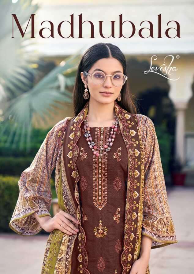 MADHUBALA VOL-01 BY LEVISHA 1013 TO 1020 SERIES CAMBRIC COTTON EMBROIDERY DRESSES